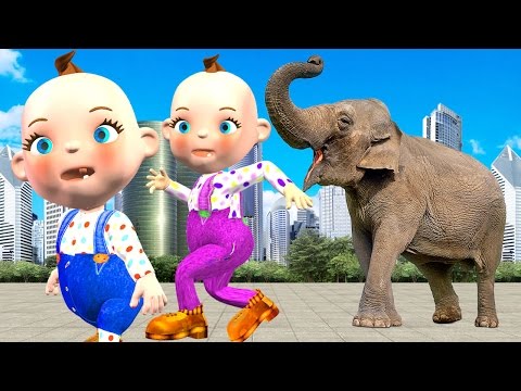 Funny Little Babies Bad Joker Girl Prank Animals Toys Wild Animals Attack Finger Family Rhymes