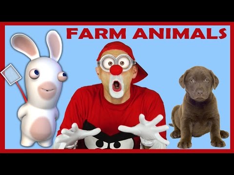 Farm Animals For Kids – Educational Lego Fun Learning Video with Clown Bom