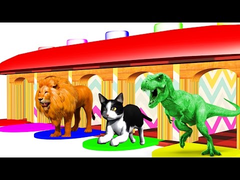 Learning Animals Sounds & Names For Children Funny Cat Three Little Kittens Learn Wild Animals Sound