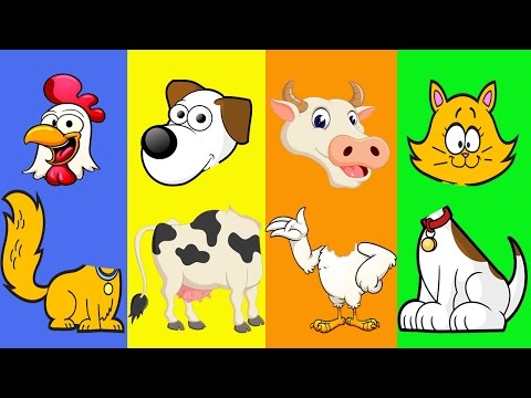 Farm Animals with Wrong Heads Part I |  Funny Learn Farm Animals Video for Children | Baby TV.