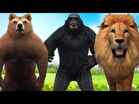 Wild Animals Dancing & Playing for Nursery Rhymes | Funny Cartoons Animal Rhymes for Children