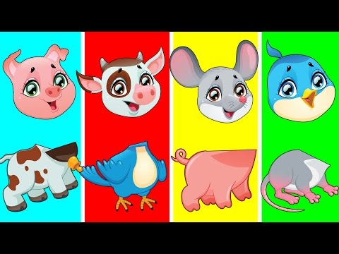 Cute Farm Animals with Wrong Heads | Funny Animals Video for Kids | Fun Toddler Learning