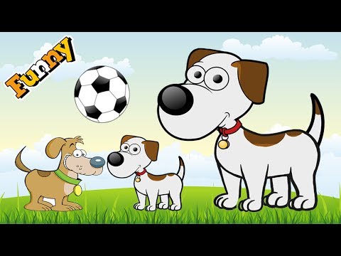 Funny Dogs Cartoons for Children – Funny Dog Video for Children – Cute Dogs Playing Soccer