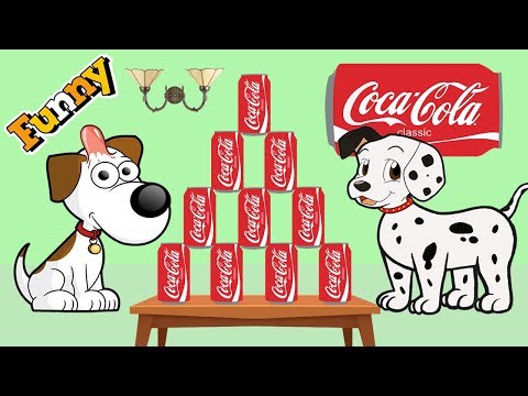 Dogs Playing with Coca Cola – Dogs Cartoons for Children – Funny Dogs Videos Compilation 2017